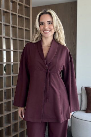 Laluvia Bordo Bluz Pantolon Takım - 8767 Bordo
