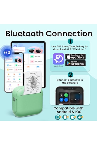 X6 Taşınabilir Mini El Etiket Yazıcısı Termal Baskı Bluetooth Etiket Makinesi Mor