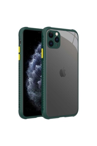 Apple Uyumlu iPhone 11 Pro Max Kılıf Zore Kaff Kapak Koyu Yeşil