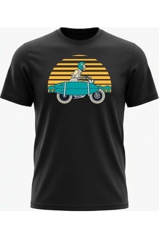 Urbantrendstore Unisex Tatil Eğlenceli Funny Baskılı Oversize Fit Rahat Geniş Salaş T-shirt Günlük Tişört Siyah