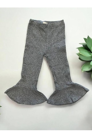 Zekids Kız Çocuk Bel Lastikli Kaşkorse İspanyol Paça Tayt-14433 Gri