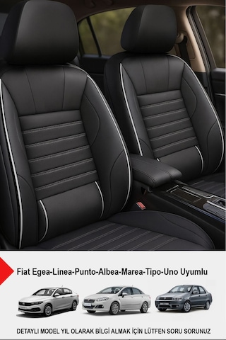 Stone Deri Oto Koltuk Kılıfı - Bel Destekli Fiat Egea-linea-punto-albea-marea-tipo-uno Uyumlu