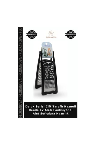 Delux Serisi Çift Taraflı Hazneli Rende Ev Aleti Fonksiyonel Alet Sofralara Hazırlık Çok Renkli