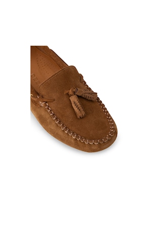 Deery Kadın Hakiki Süet Taba Rengi Püsküllü Loafer - Dl506ztbac01