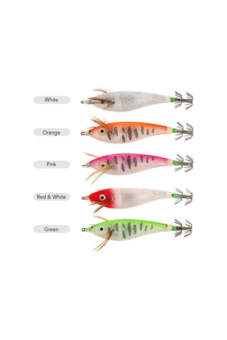 Springsun Parlak Mürekkep Balığı Jig Yem - 6cm/8cm Floresan Şnorkelli Karides Taklidi