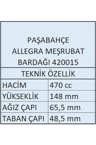 Paşabahçe Allegra Su Meşrubat Bardağı 6'lı 420015