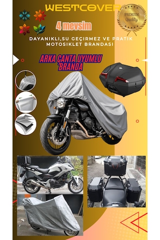 Bmw R Nine T Scrambler Motorsiklet Brandası Koruma Örtüsü Arka Çanta Uyumlu Gri Renk