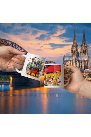 Almanya Kupa Bardak 2 Adet Seyahat Hatıra Germany Mug