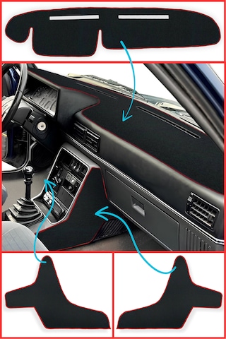 Renault Broadway R9 /11 Torpido Koruyucu Ön Gösterge Panel Örtüsü & Vites Orta Konsol Yan Halı Siyah