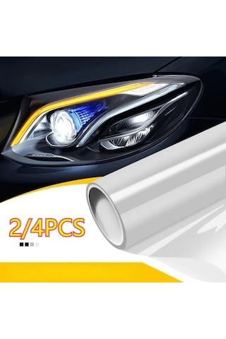 Xuweiwei 2/4 Adet Şeffaf Duman Filmi Farlar Ve Stoplar İçin Parlak Kaplama, Araba Çıkartma Koruma