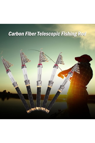 Yuntech01 Kalıcı Karbon Fiber Olta Kamışı, Alüminyum Makine Tabanı Ve Seramik İç Dolgulu Paslanmaz Çelik Rehberlerle, 1.8m Uzunlukta, Kaymaz Kork Kolu