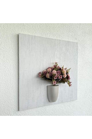 Kabartma Dokulu, Pembe Karanfil Çiçekli 3d Tablo