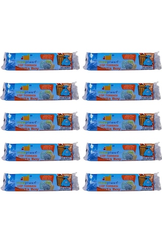 Niceplast Orta Boy Çöp Torbası Poşeti Mavi 30 L 10 x 20'li 55 x 60 CM