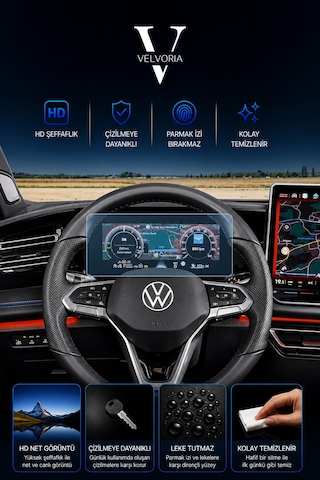 Volkswagen Yeni Tiguan E-tsi 10.25 Inç Dijital Gösterge Panel Esnek Nano Glass Ekran Koruyucu 2024