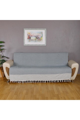 Bumedo Buldan İşi Kaymaz Pamuklu Koltuk Örtüsü 170x210 Cm Koltuk Şalı Çekyat Kanepe Örtüsü Petrol Genel