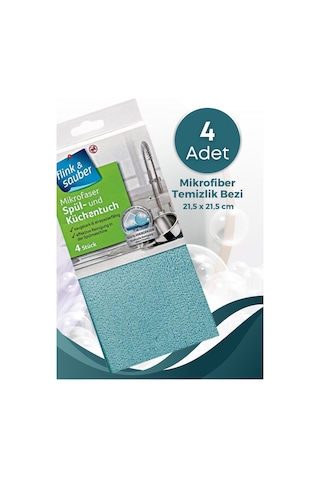 Grimorlife 4 Lü Ultra Emici Yumuşak Dayanıklı Mikrofiber Temizlik Bezi 21,5 X 21,5 Cm- İz Bırakmaz