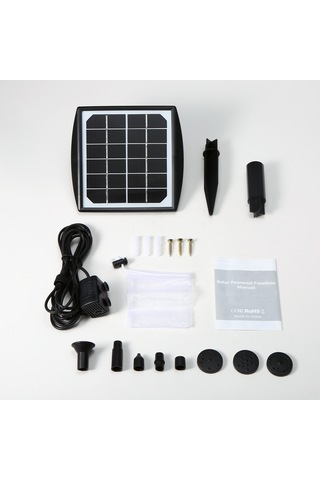 Lemestar Güneş Enerjili 4 Fıçya Seçenekli Su Fontanı - Otomatik Başlangıç, 6v/2w, 200l/h Akış Hızı, Kuş Havuzu Ve Bahçe Dekorasyonu İçin