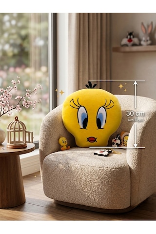 30 Cm Tweety Peluş Yastık Oyuncak Civciv Oyuncak Peluş Yastık Sarı