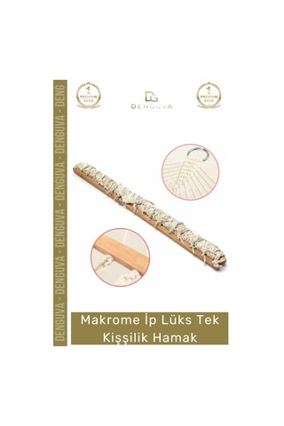 Hamak Bahçe Balkon Teras El Örgüsü Makrome İp Dayanıklı Konforlu Ahşap Çıtalı Lüks Tek Kişilik Hama Çok Renkli