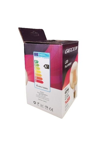 6w G95 Rustik Led Filamentli Ampul Sarı Işık 660 Lümen 2li Paket