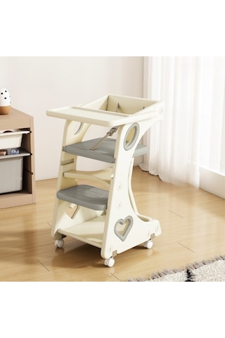 Bebek Mama Sandalyesi Eğitici Çocuk Gelişim Sandalyesi Ve Mutfak Merdiven Ve Öğrenme Kulesi