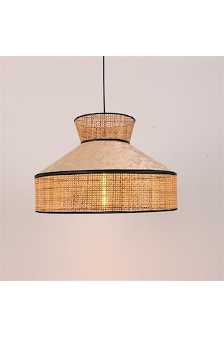 Mylamp Nubu Doğal Hazeranlı & Fildişi Hasır Kadife Kumaş 50x35 Cm Krem
