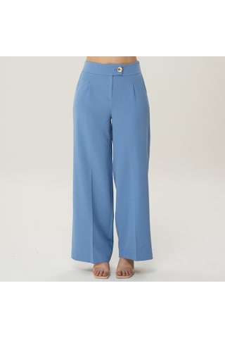 Deryam Tekstil Geniş Paça Kadın Pantolon Mavi