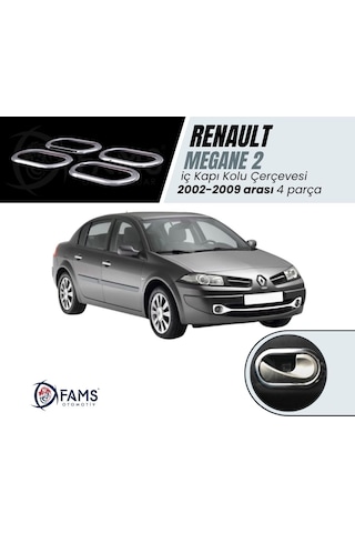 Renault. Megane 2 Krom Iç Kapı Kolu Çerçeve 4 Kapı 2002 - 2009 P.çelik ( Aksesuar )