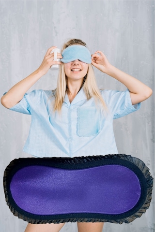 Pembecin Uyku Göz Bandı Maskesi Işık Önleyici Gözlük Maske Bant Eye Mask Mor