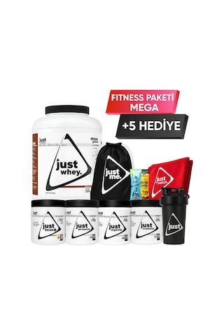 Just Nutrition Fitness Paketi - Mega + 5 Hediye Protein Tozu + Bcaa + Glutamin + Arjinin + Kreatin Karışık