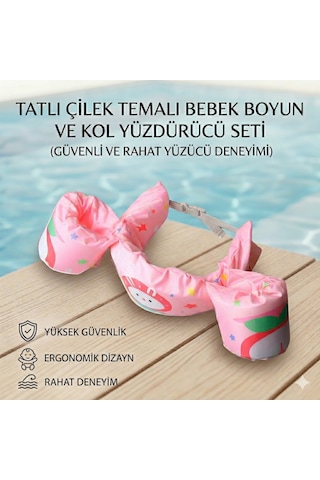 Tavşan Temalı Bebek Kolluk Can Simidi Seti - Güvenli Göğüs Destekli Batmaz Yüzme Yardımcısı 1