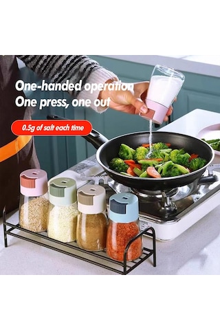 Mutfak Tuz Ve Karabiber Öğütücüler Hassas Kantitatif İtmeli Tip Baharatlık İtmeli Tip Tuzluk Baharatlık Sızdırmaz Yeşil