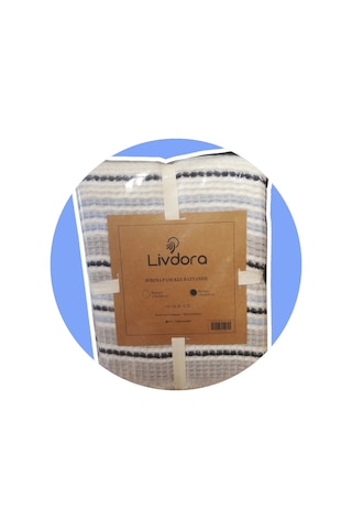 Livdora Serena Pamuklu Battaniye 190x230 - Bebe Mavi Bej