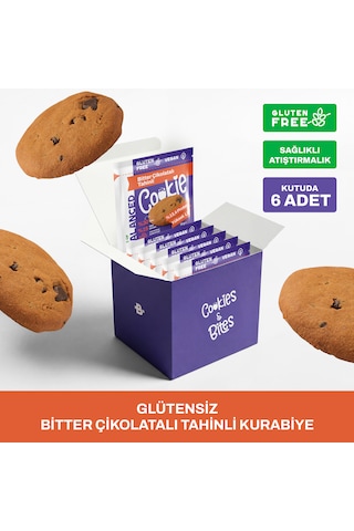Glütensiz Bitter Çikolatalı Tahinli Proteinli Cookie 50 Gr X 6 Adet Glütensiz Bitter Çikolatalı Tahinli Proteinli Cookie 50 Gr X 6 Adet