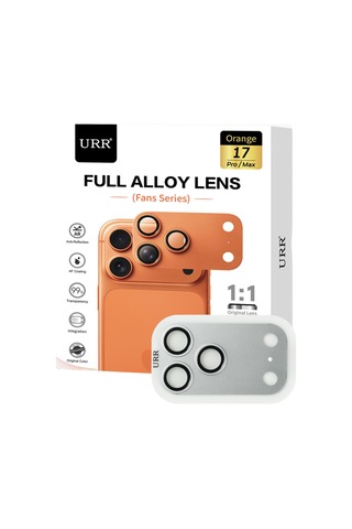 Urr Apple Uyumlu iPhone 17 Pro Fans Series Full Alloy Kamera Lens Koruyucu Gümüş