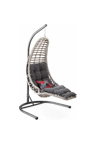 Drc Minderli Rattan Salıncak, Bahçe Salıncağı, Balkon Salıncağı, Rattan Kayık Salıncak Beyaz