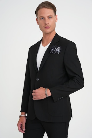 Efor Slim Fit Torba Cep Esnek Pamuk Düz Siyah Blazer Ceket C 712 Siyah