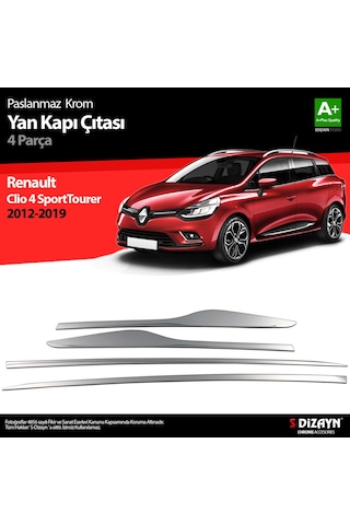 S-Dizayn  Renault Clio 4 Sporttourer Krom Yan Kapı Çıtası 4 Prç. 2012 Üzeri