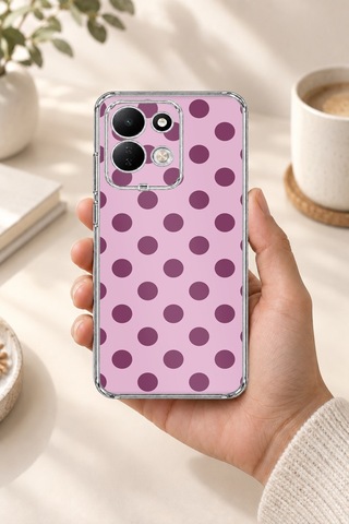 Redmi 17 4g/5g Uyumlu Mor Puantiyeler Baskılı Silikon Kılıf