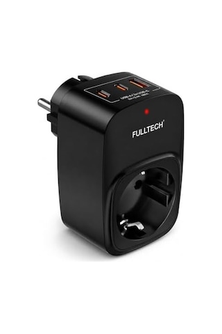 Akım Korumalı Priz, Tekli Priz, Usb Li Priz Ve Type-c Priz, Priz Çoklayıcı, Voltaj Korumalı Priz, 16a 3680w Duvar Tipi Siyah