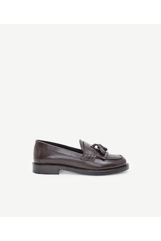 Yargıcı Kauçuk Tabanlı Deri Loafer 24kkay4302x 003 Kahverengi
