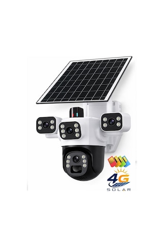Mpıa Aurora 3 Kameralı 6mp 4k 4g Sim Kart Girişli Güneş Panelli Solar 360 Ptz Akıllı Güvenlik Kamera