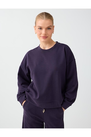 Jimmy Key Mor Yuvarlak Yaka Düz Kesim Modal Sweatshirt 6ww238328503
