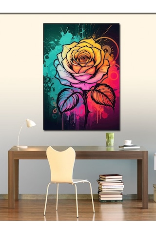 Kanvas Tablo Neon Güllerin Büyüsü 70cmx100cm