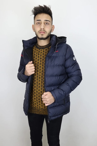 Rodrigo Dmctekstil Ivan23 Erkek Hakim Ayaka Spor Kesim Rahat Kalıp Kapüşonlu Fermuarlı Kışlık Mont Lacivert