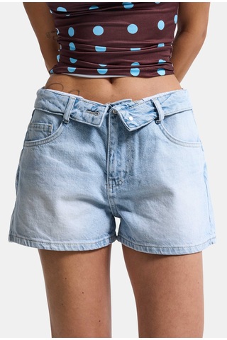 Kadın Ice 4s6-3 Mini Boy Kemer Detaylı Denim Şort Ice Rengi