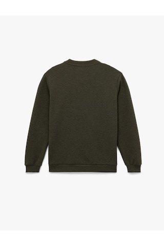 Koton Dokulu Uzun Kollu Basic Bisiklet Yaka Sweatshirt Haki 6wam70021mk Haki