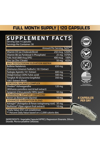 Nutrex Research Alpha-t Magnum Testosterone Folic Acid , Tongkat