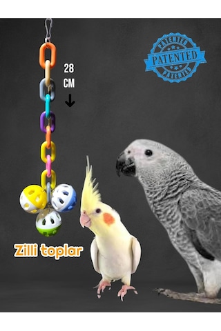 Ayrex Ozzipetshop Jako Pakistan Papağan Renkli Toplu Zilli Oyuncak 27-28 Cm