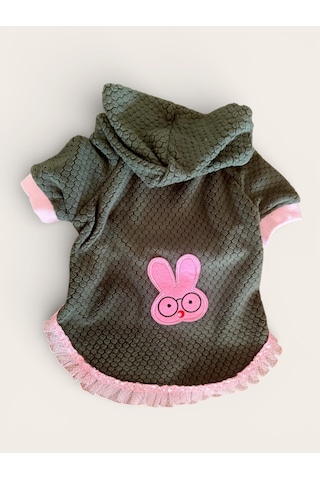 Bunnypop Kapüşonlu Köpek Elbisesi Yeşil Pembe
